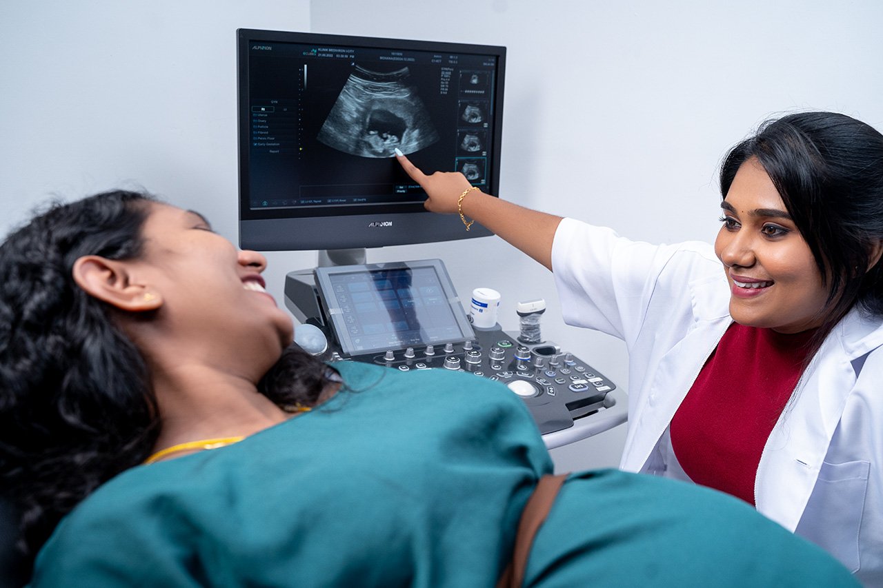 Maternity ultrasound scan at Klinik Sentosa for prenatal health monitoring